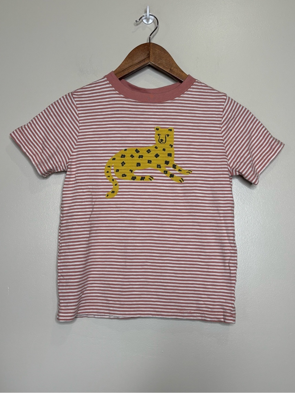 Hanna Andersson Girls Cotton Striped Graphic Short Sleeve T Shirt
